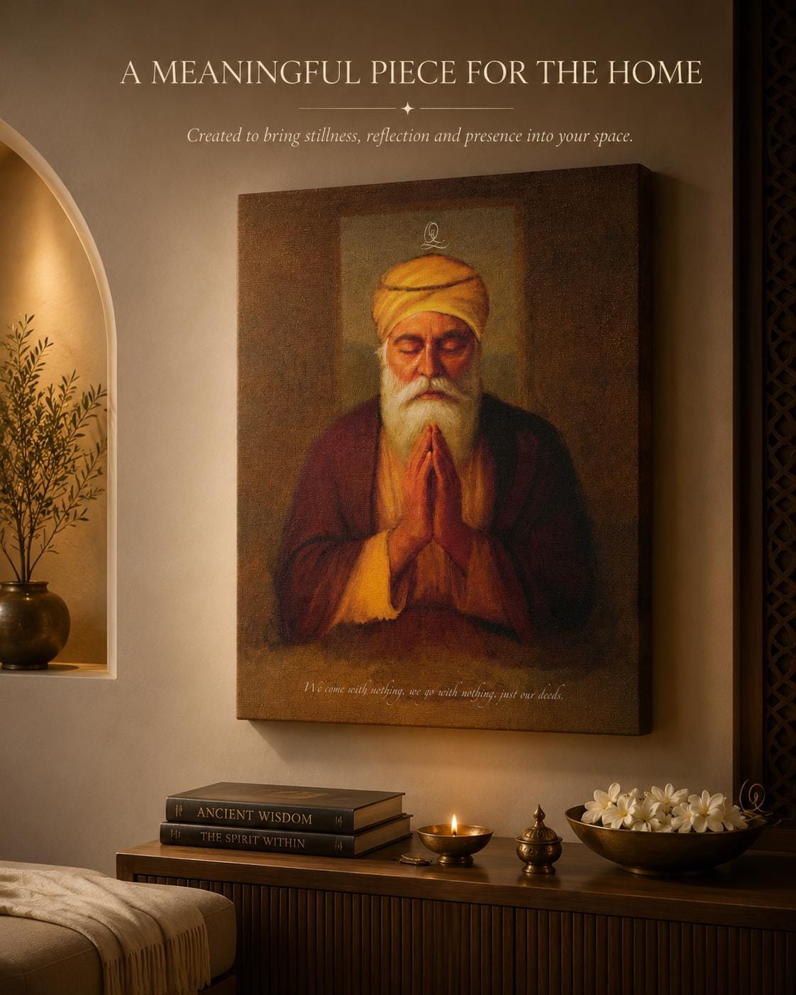 Guru Nanak Dev Ji Quote  - Stretched Canvas Print