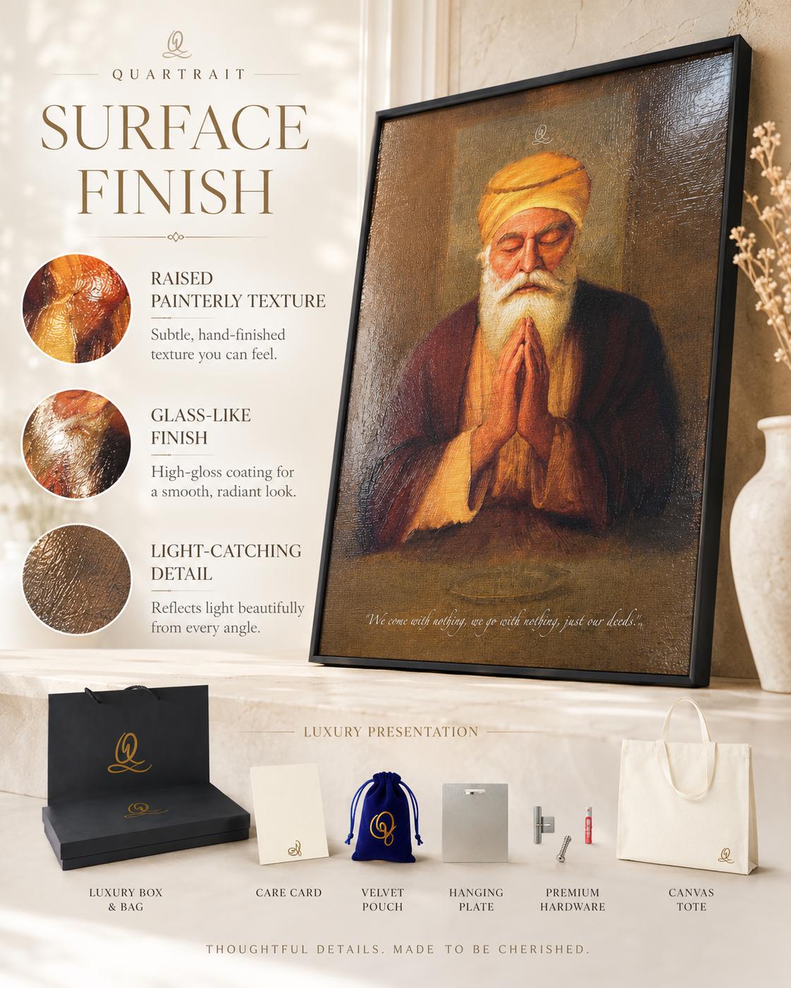 Guru Nanak Dev Ji - 3D Metal Print (Collector’s Edition)